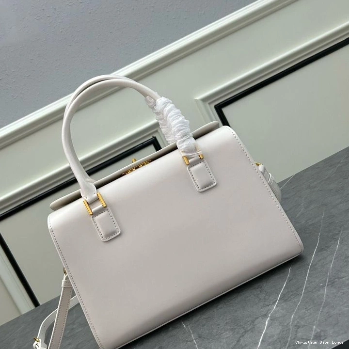 Dior Medium Boston White Bag Box Calfskin 0718 Luxury